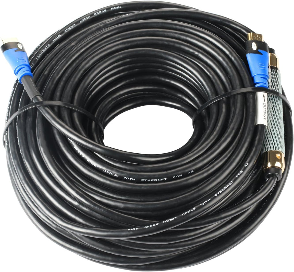 100 Feet Black HDMI Cable with Signal Booster P335035