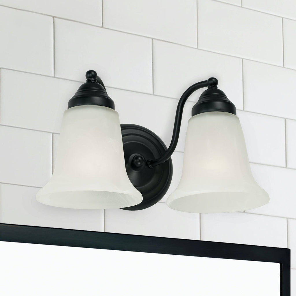 2 Light Vanity Matte Black O448