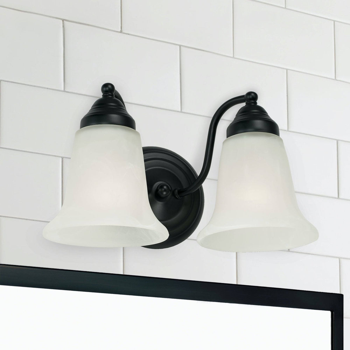 2 Light Vanity Matte Black O448