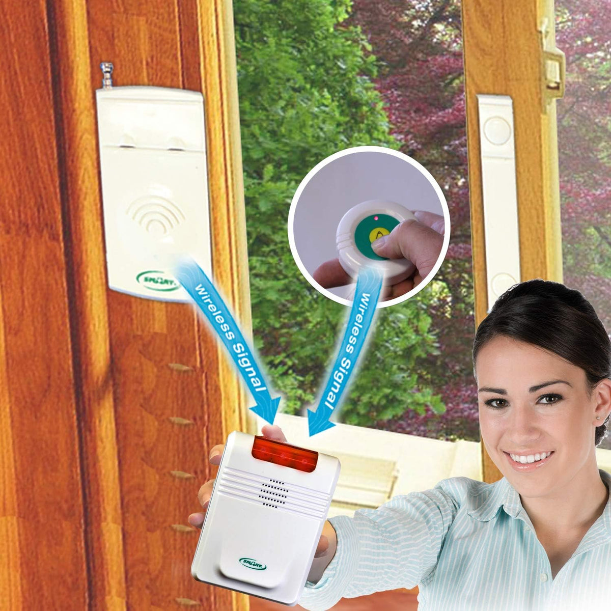 Caregiver Alert Monitor with Door/Window Exit Alarm and Remote Reset Button Z544