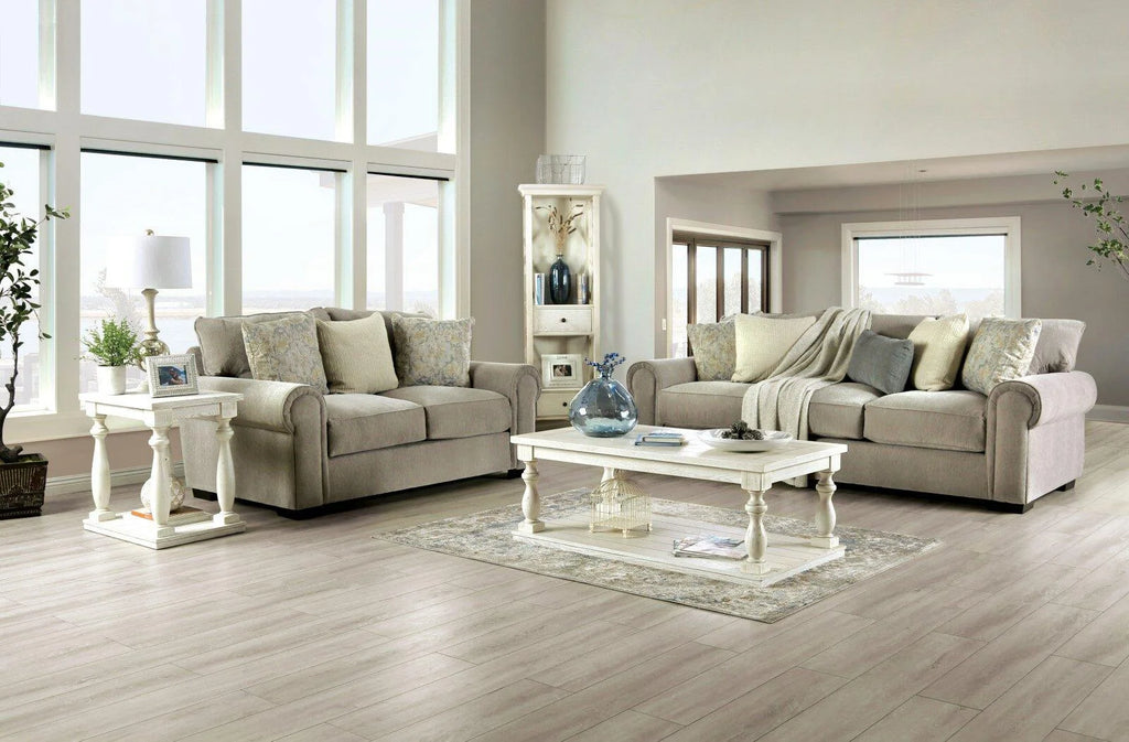 Gray Chenille Sofa and Loveseat A923192