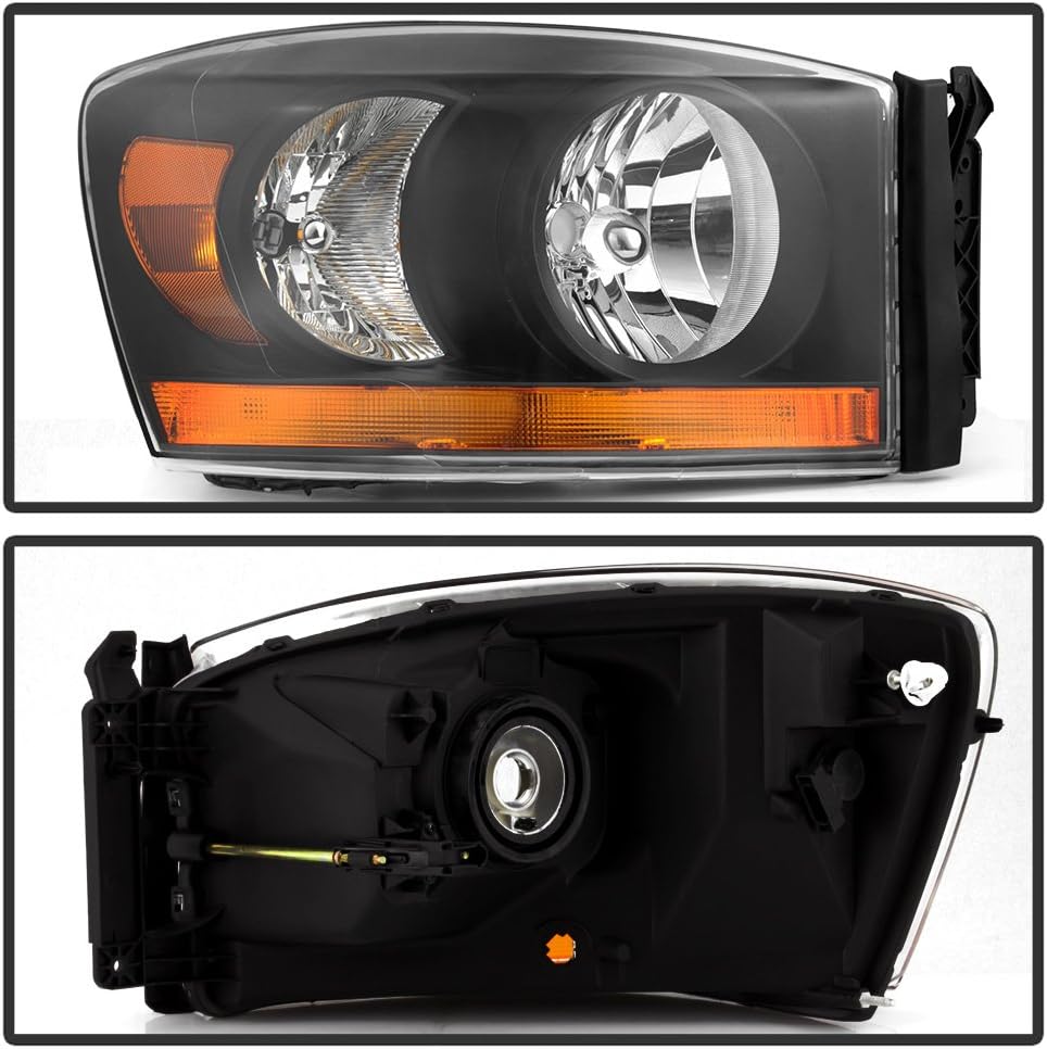 Black Bezel Headlights for Dodge Ram 1500 2500 3500 V491