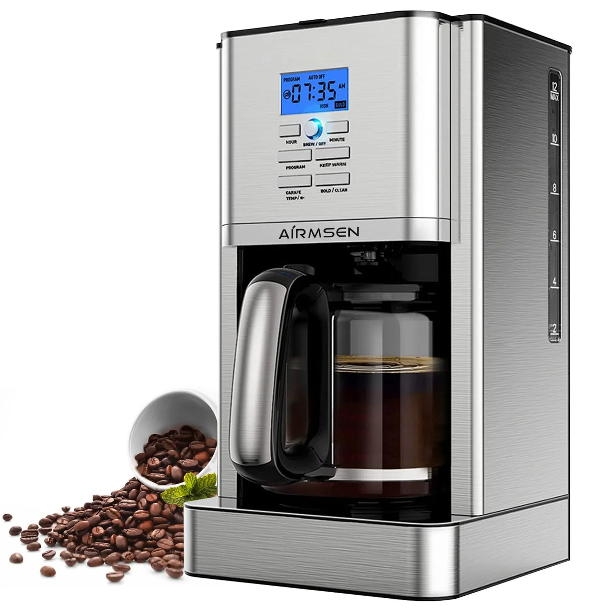 Stainless Steel 12 Cup Programmable Drip Coffee Maker C877930