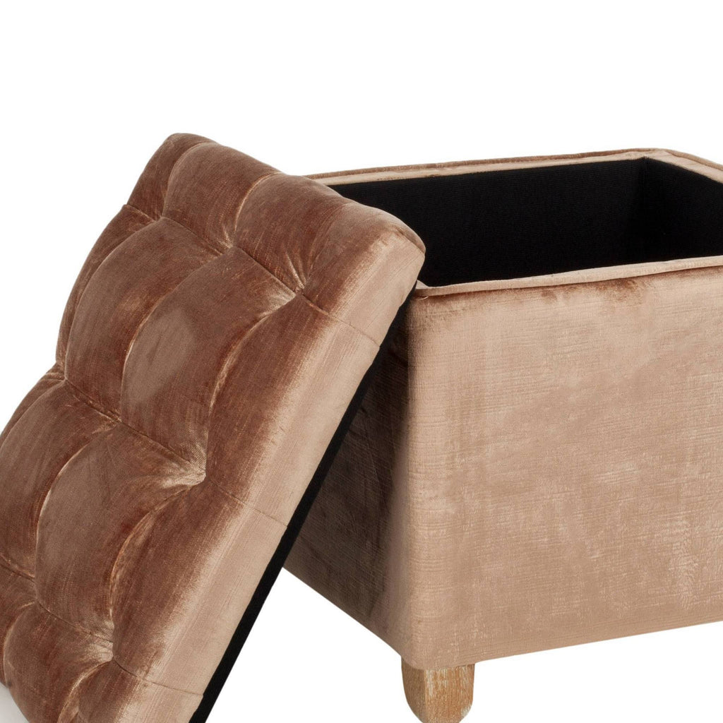 Brown Tufted Ottoman I9582