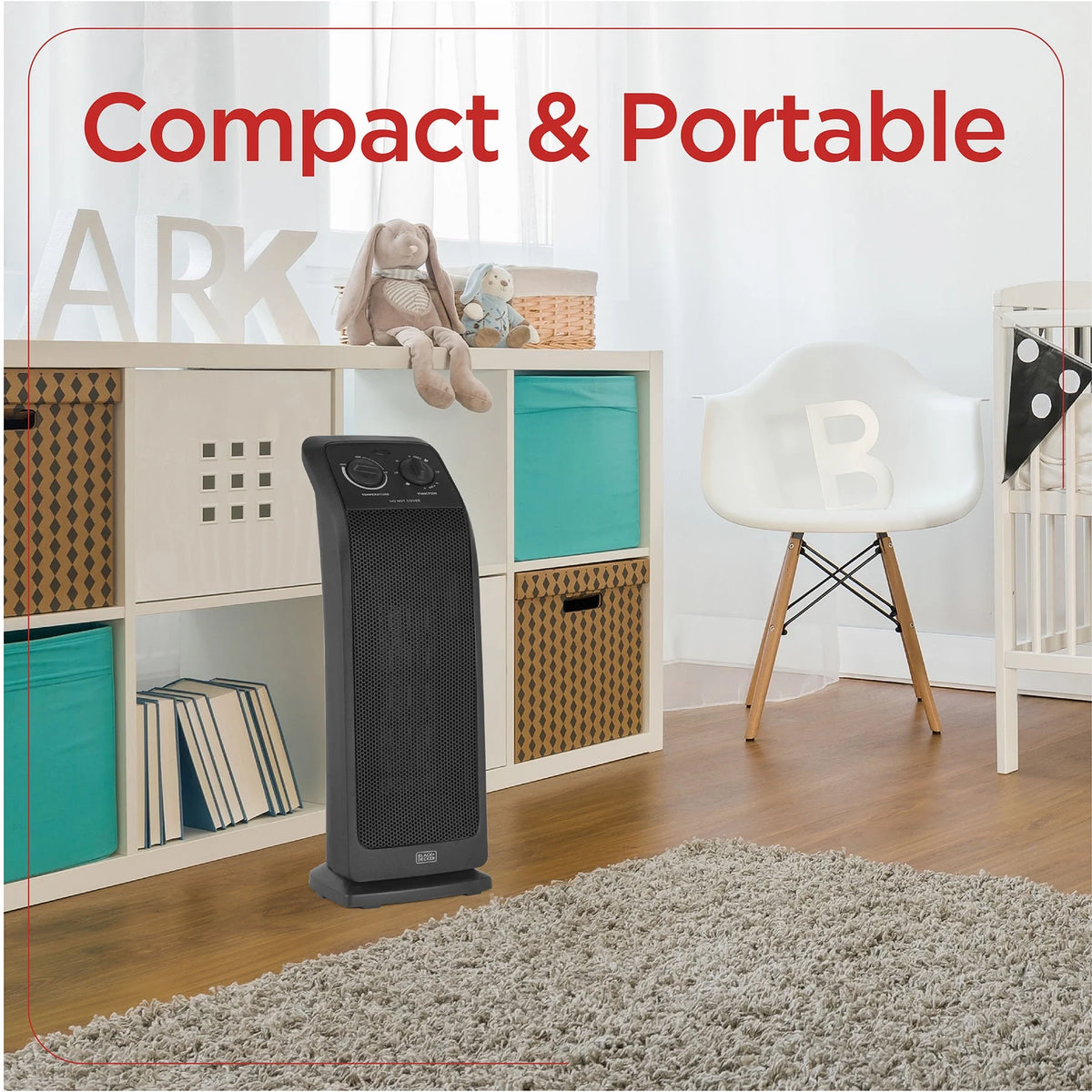 Black Oscillating Ceramic Tower Space Heater L643545