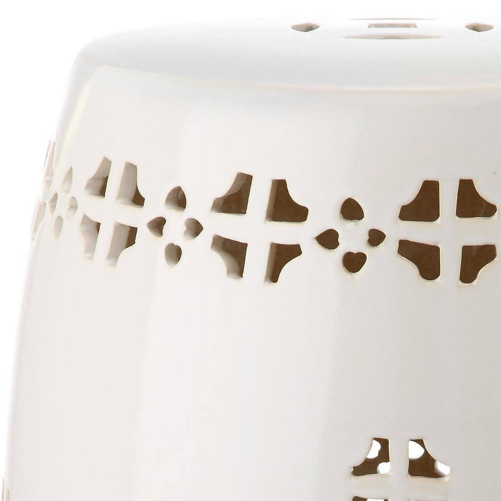 White Garden Stool B666