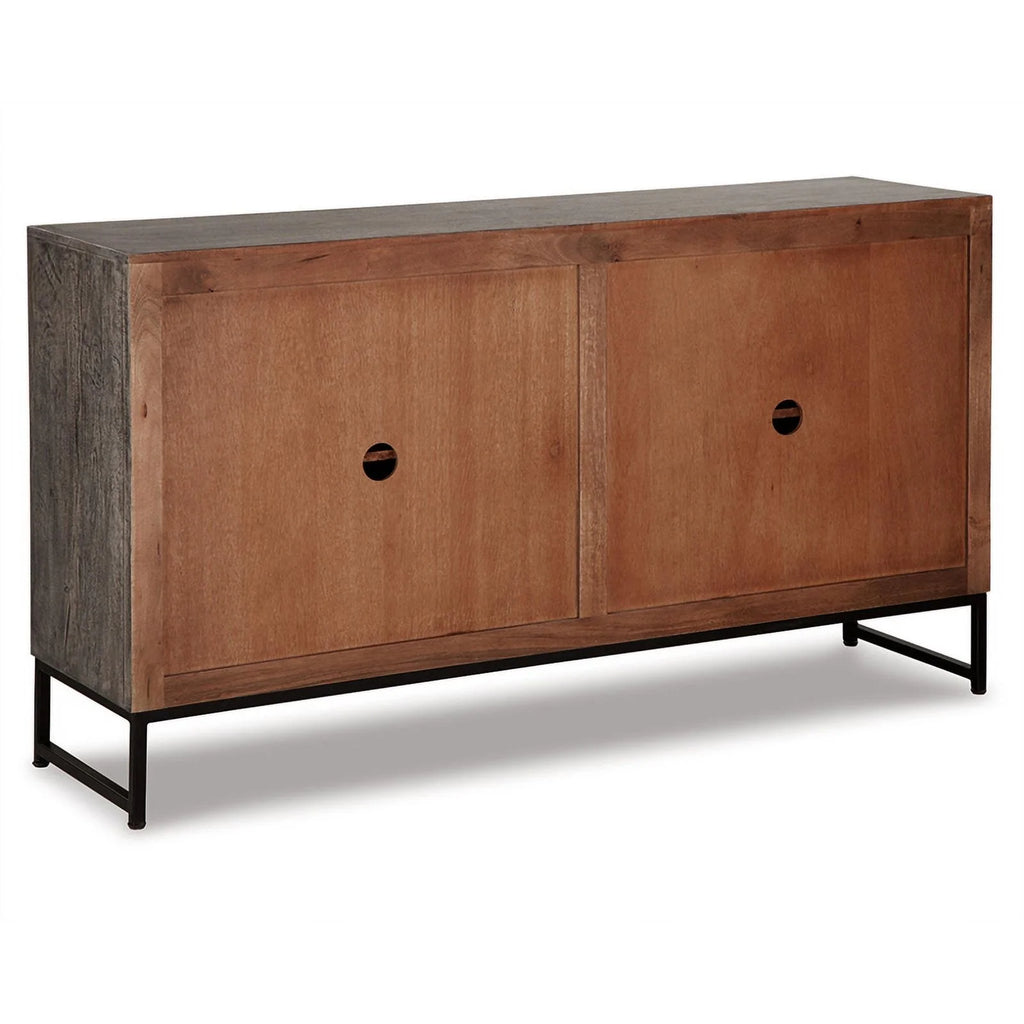 Distressed Gray Wood Accent Cabinet D3885