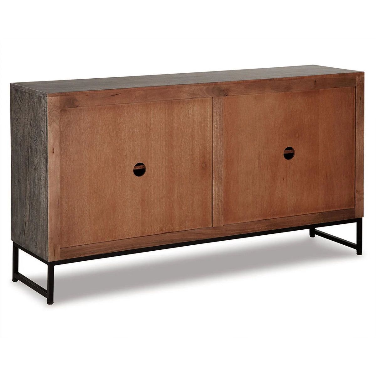 Distressed Gray Wood Accent Cabinet D3885