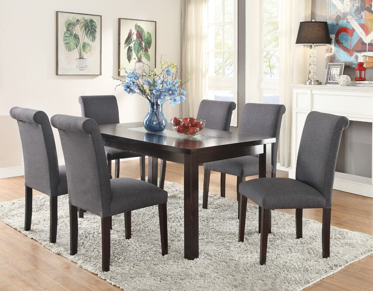 7pc Dining Set Table and 6 Side Chairs K993273
