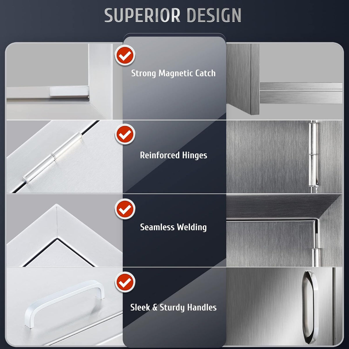 Outdoor Kitchen Doors, 304 Stainless Steel Built in Single Access Doors (17 x 24) O7969