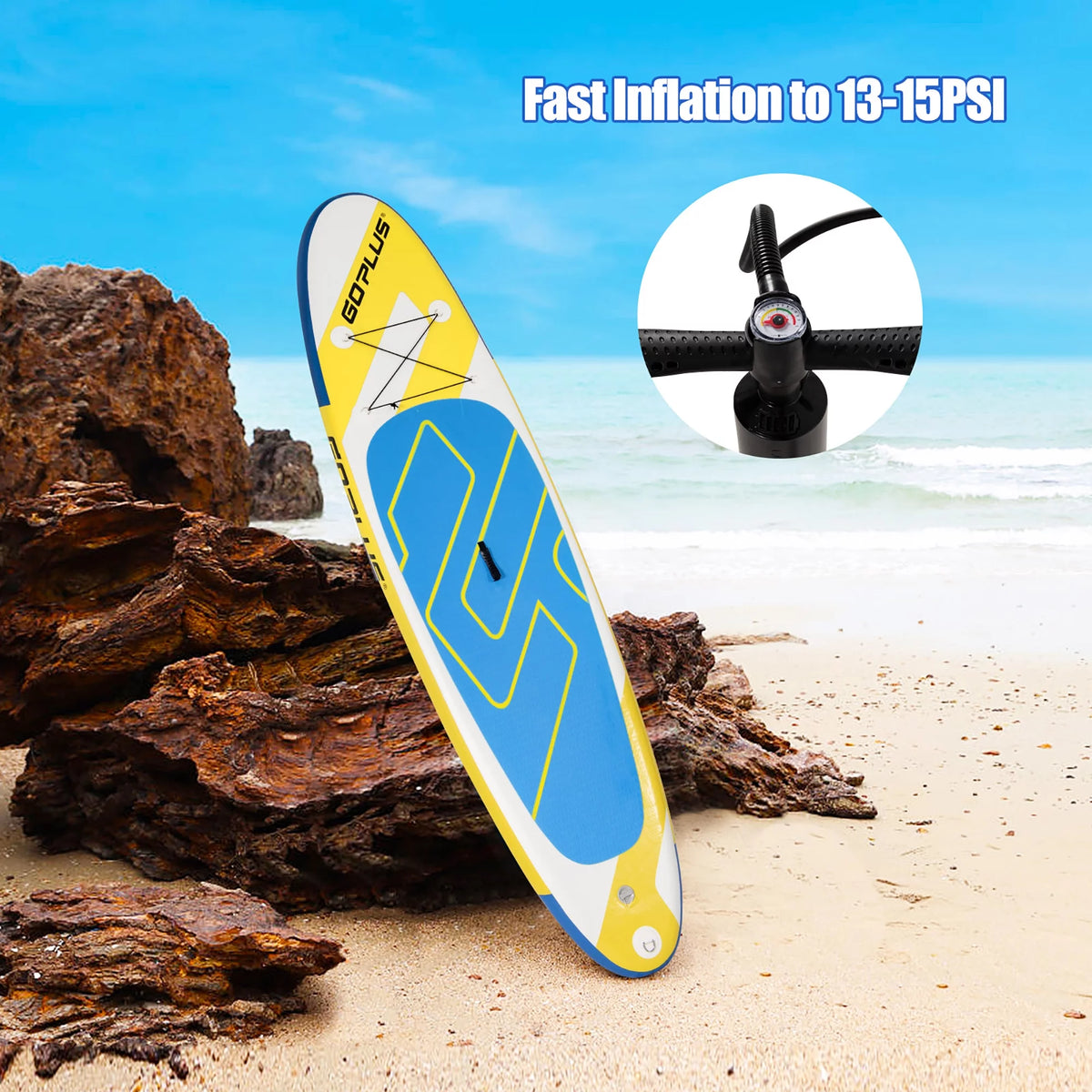 11ft Inflatable Stand Up Paddle Board Yellow O4333