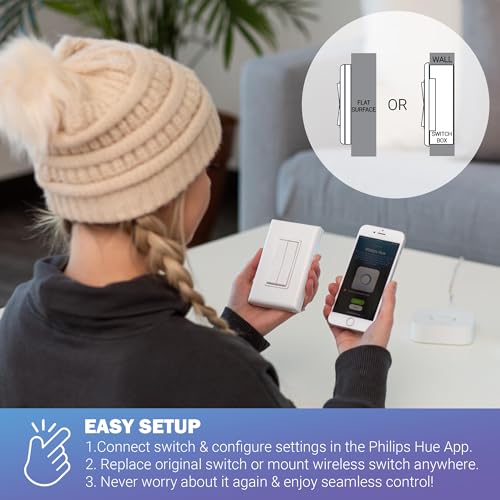 Self Powered Wireless Smart Dimming Switch for Philips Bulbs K7107