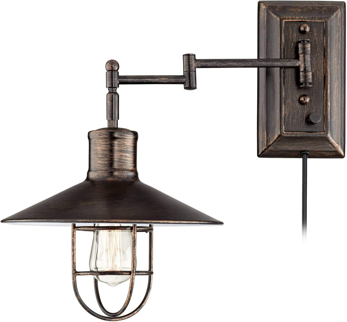 Brushed Bronze Swing Arm Wall Lamp P5570