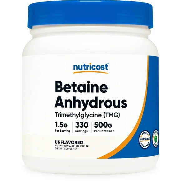 Betaine Anhydrous Trimethylglycine Powder 500 Grams G9261