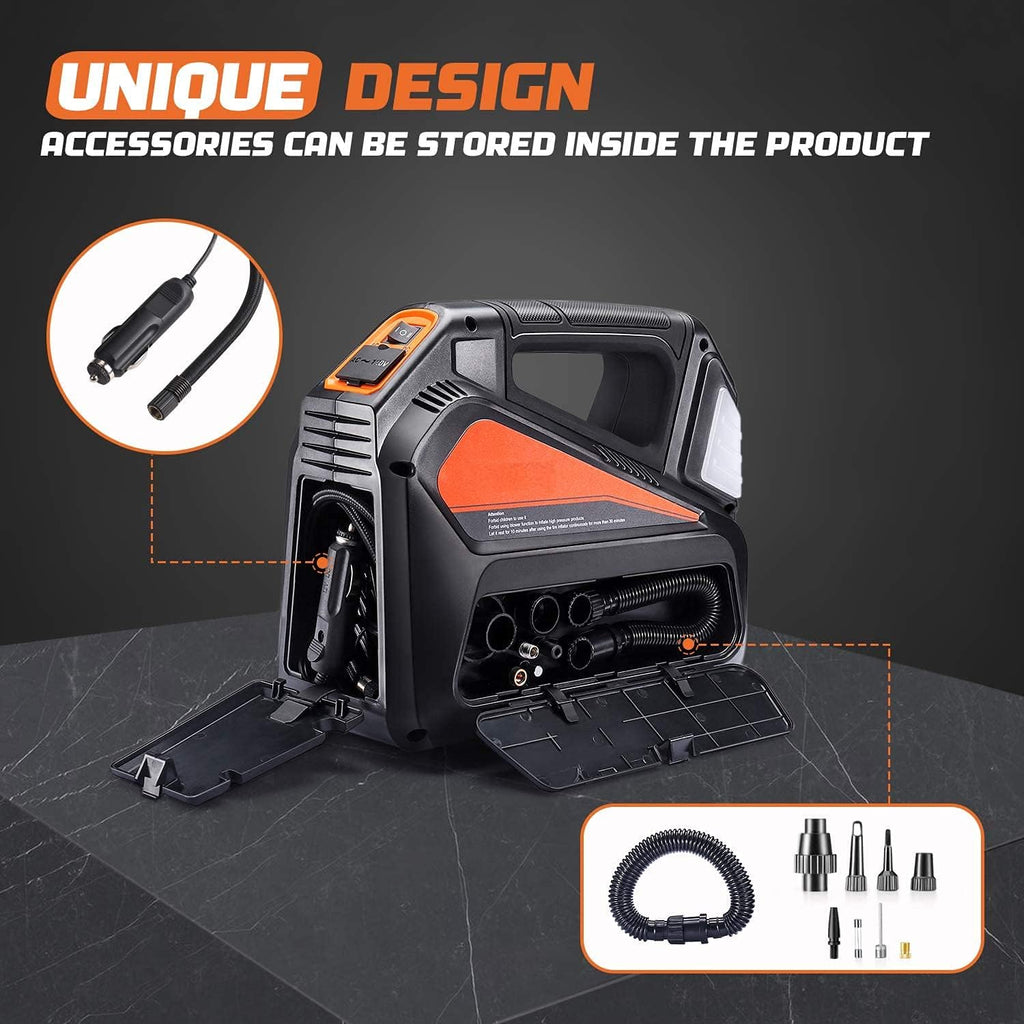 Car Tire Inflator Portable Air Compressor with Pressure Gauge, Pack of 2 Z5546