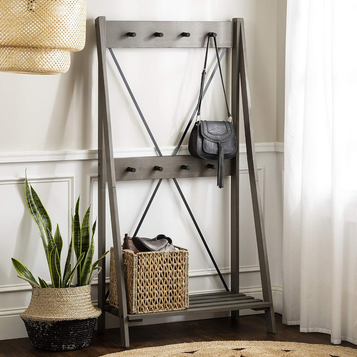 Brown 4 Shelves Wood Bookcase N4921