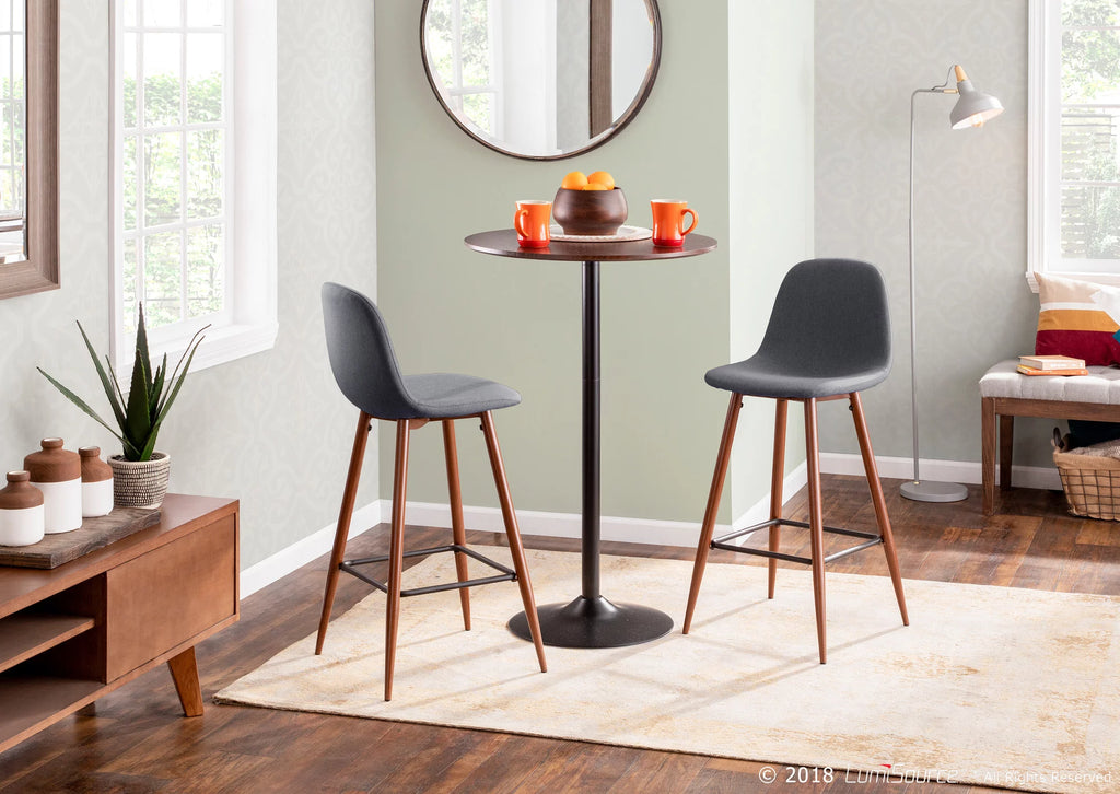 Adjustable Dining to Bar Table in Black Metal and Espresso L240009