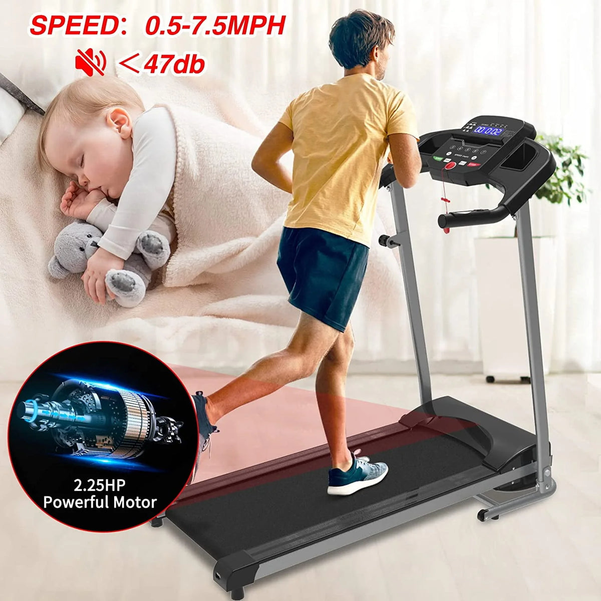Portable Electric Folding Treadmill J94652