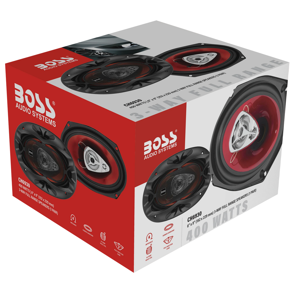 6 x 9 inch 3 Way Coaxial Car Speakers, Sold in Pairs R63895
