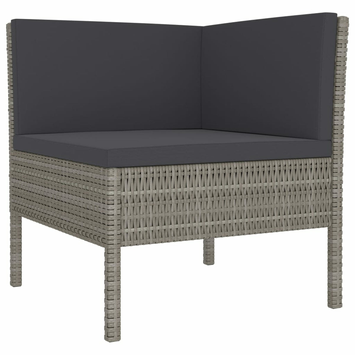 3 Piece Poly Rattan Outdoor Sectional Sofa Set with Cushions Steel Frame Z487