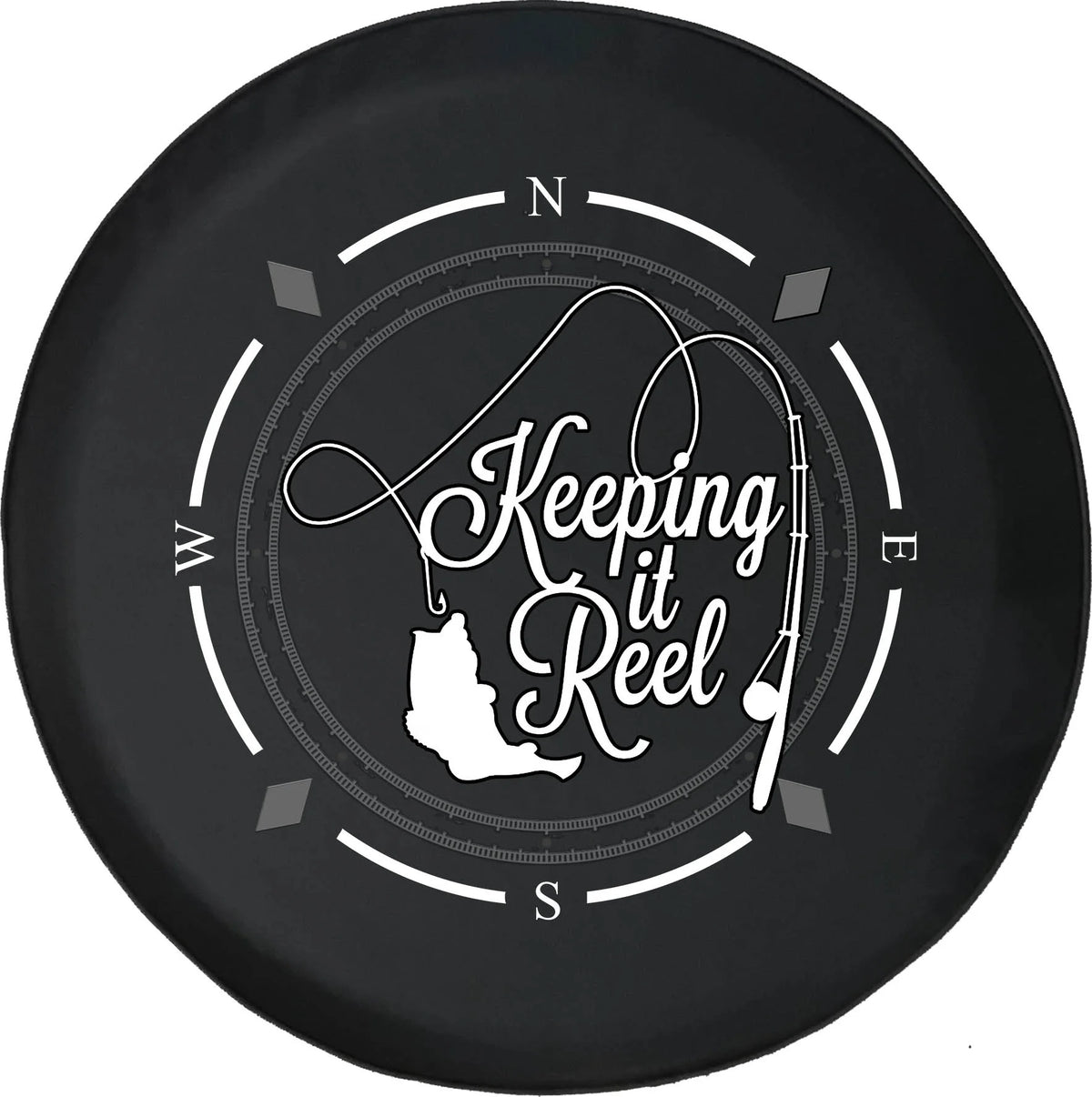 Spare Tire Cover Compass Fishing Wheel Covers for SUV Trailer RV N1113