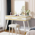 47" White Makeup Vanity Desk with 2 Drawers Y3297
