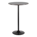 Adjustable Dining to Bar Table in Black Metal and Espresso L240009