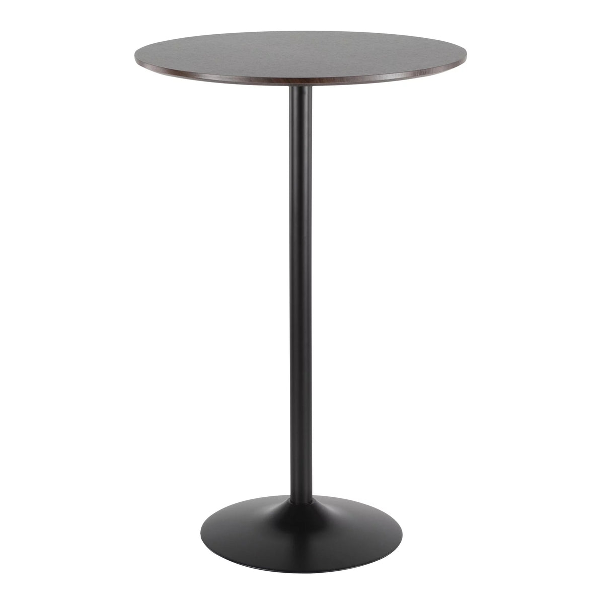 Adjustable Dining to Bar Table in Black Metal and Espresso L240009