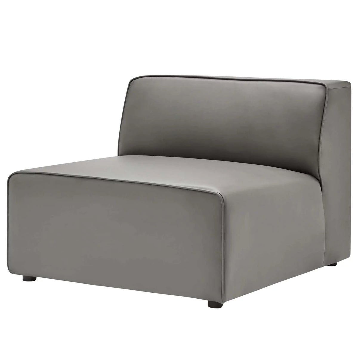 Grey Faux Vegan Leather Sectional Sofa Set I5938