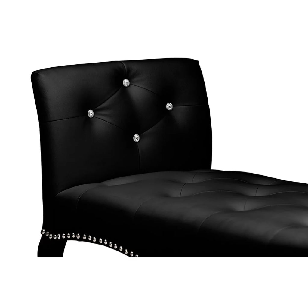 Black Faux Leather Seating Bench Q2039