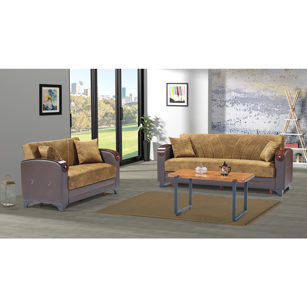 Light Brown Convertible Sleeper Sofa T30617