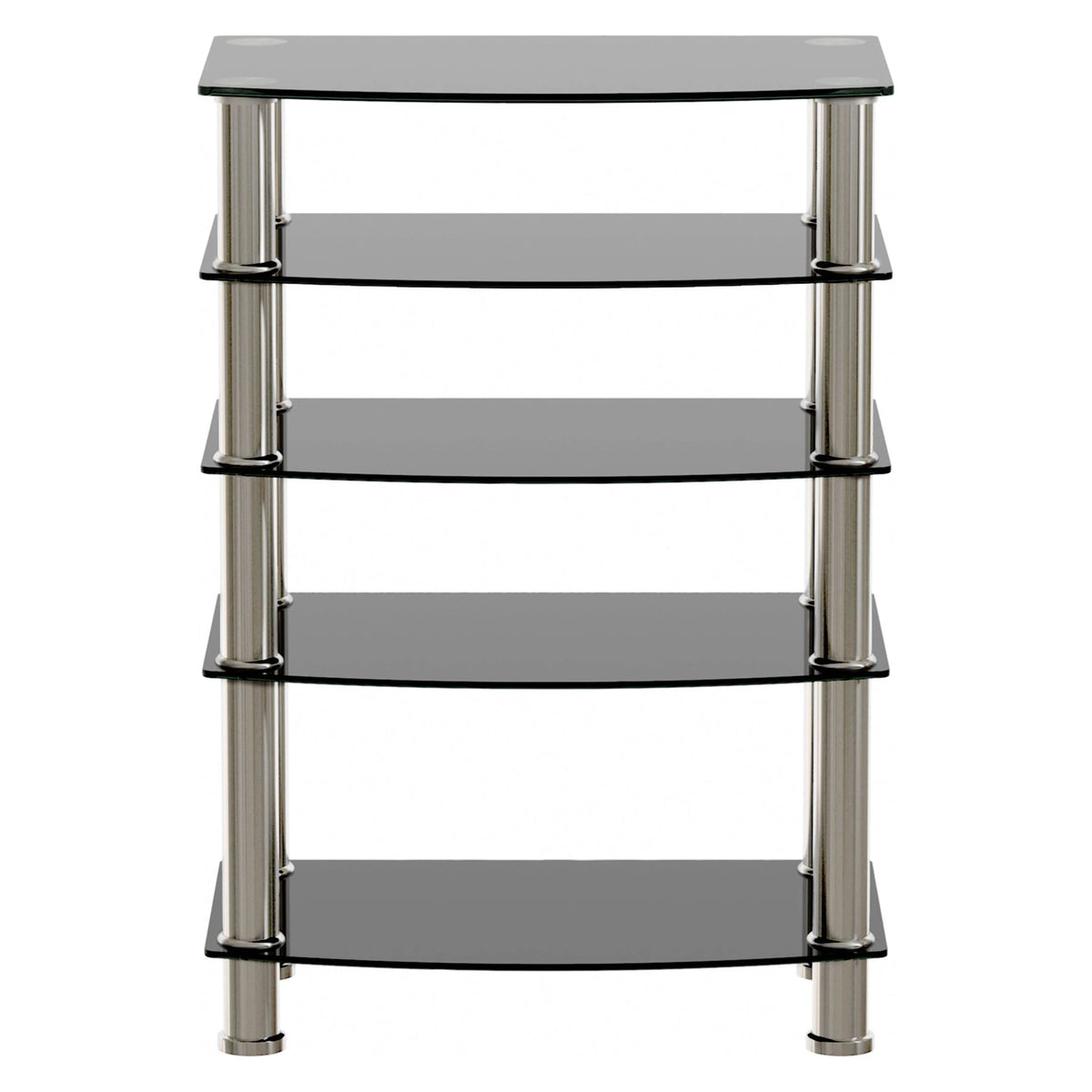 5-Tier Black Tempered Glass Side Table V90640