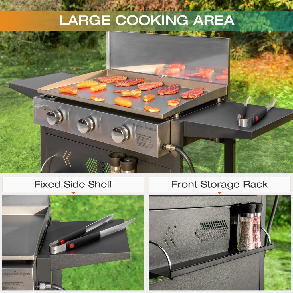 2-Burner Gas Grill and Griddle Combo with Wheels H461161