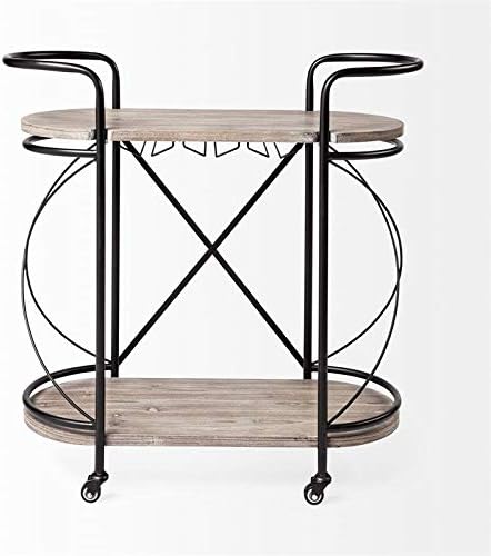 Black Two Tier Metal Bar Cart C70236