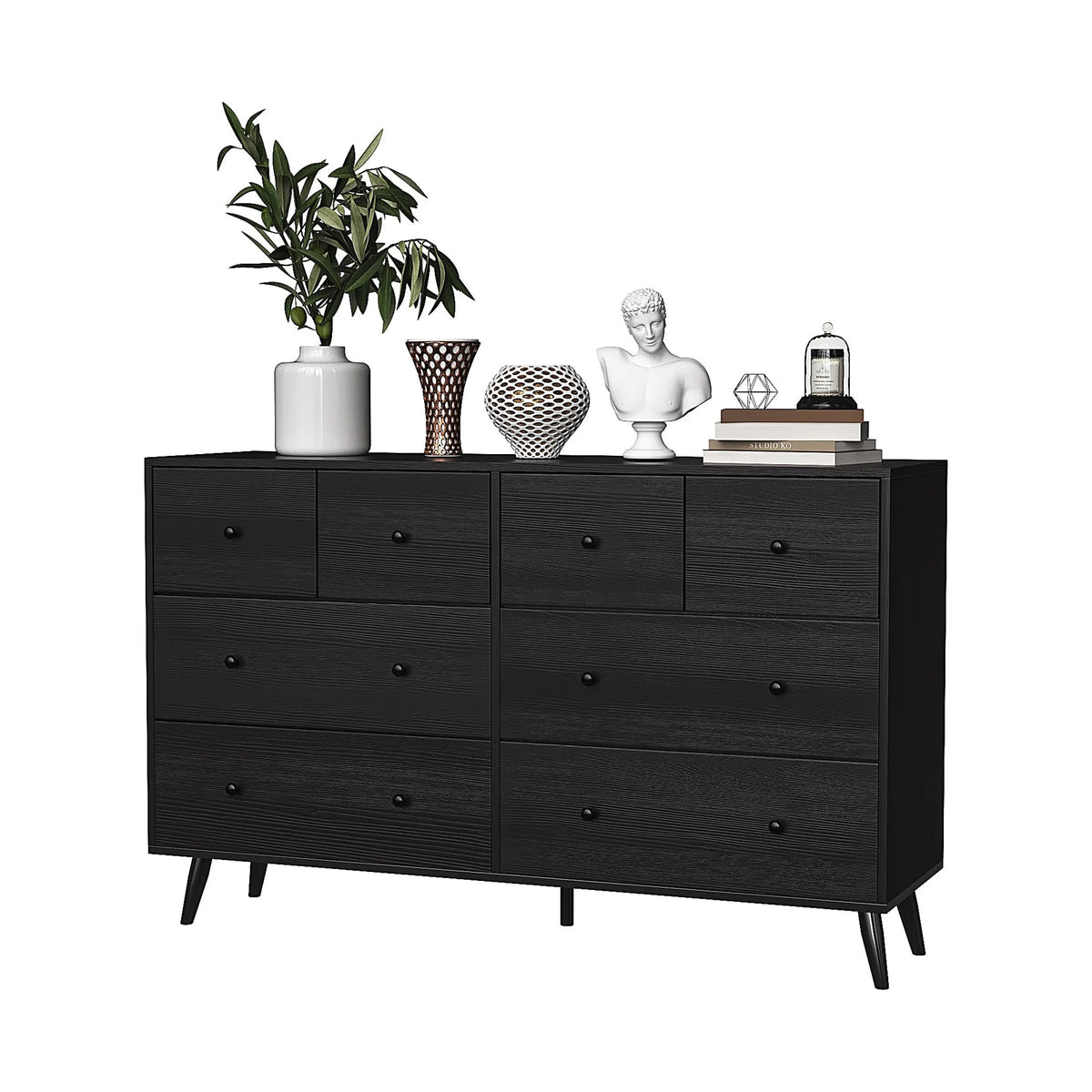 Black 8 Drawer Dresser C53562