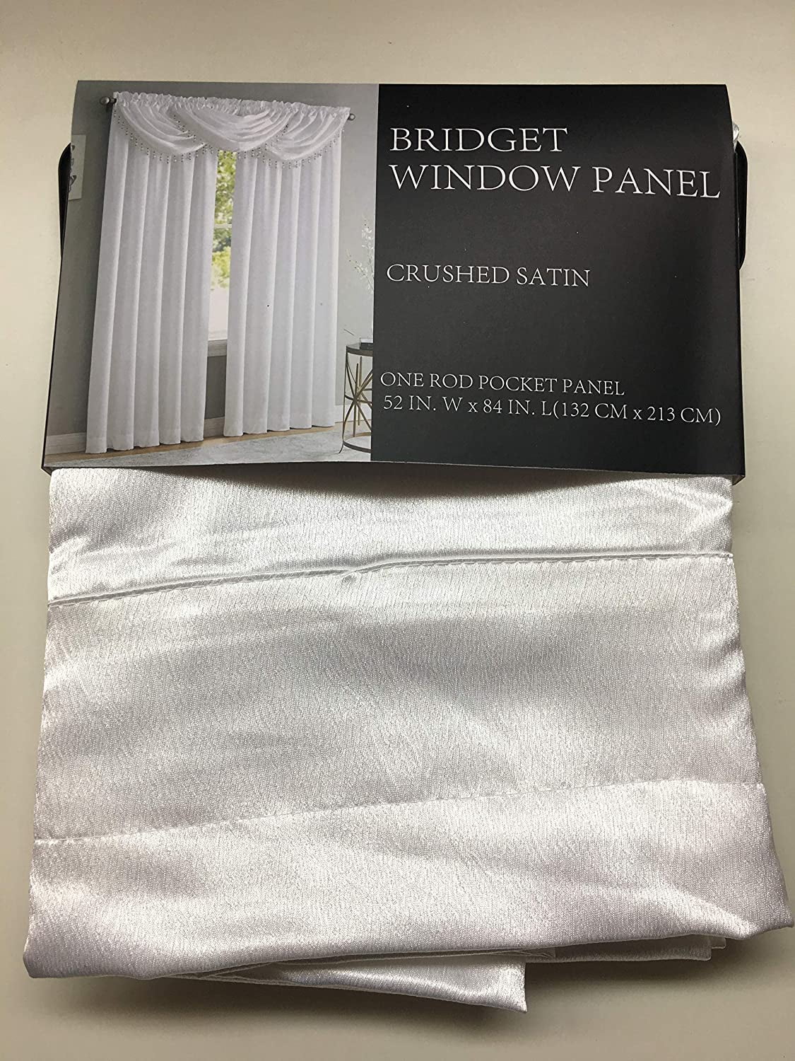 5 Piece Crushed Satin Curtain Set with Valances White T2529