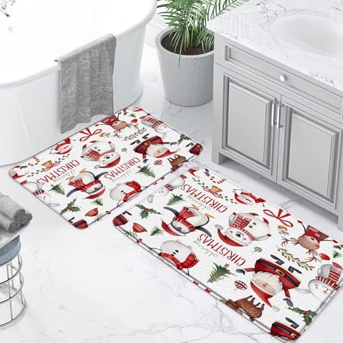 3 Piece Christmas Tree Bath Rug Set L58108