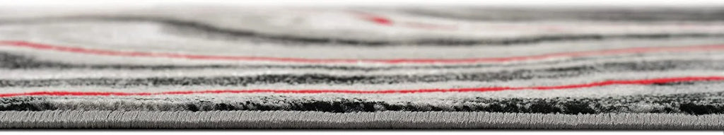 Lava Grey Black Abstract Area Rugs Marble Pattern Runner I193222