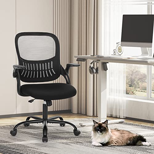 Mid Back Ergonomic Mesh Office Chair with Lumbar Support and Armrests U787614