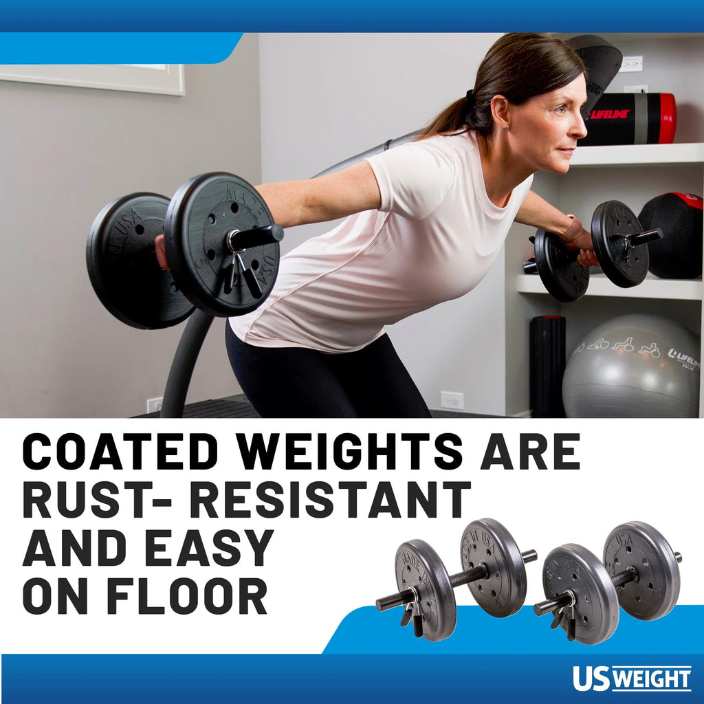 105 lb Barbell and Dumbbell Weight Set with 6-foot Bar O11678