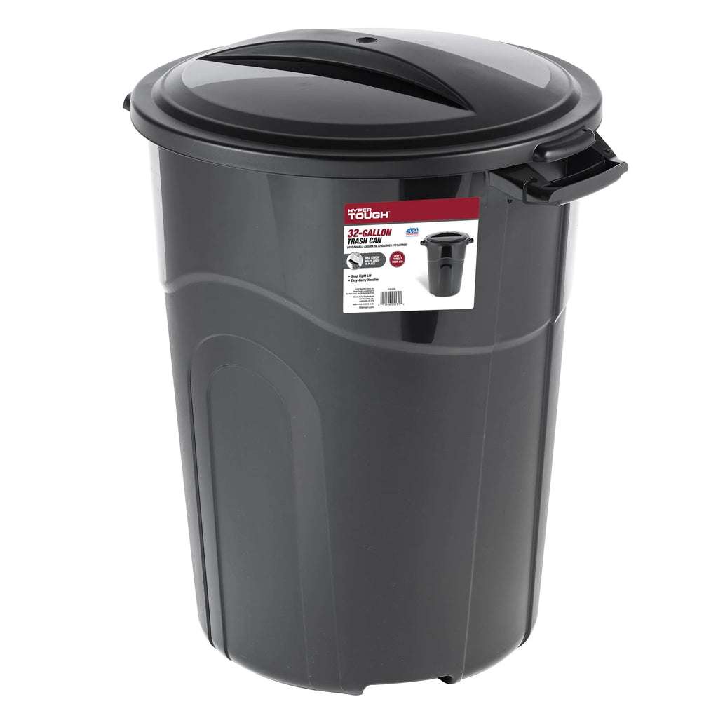 32 Gallon Heavy Duty Plastic Garbage Can with Lid E7589