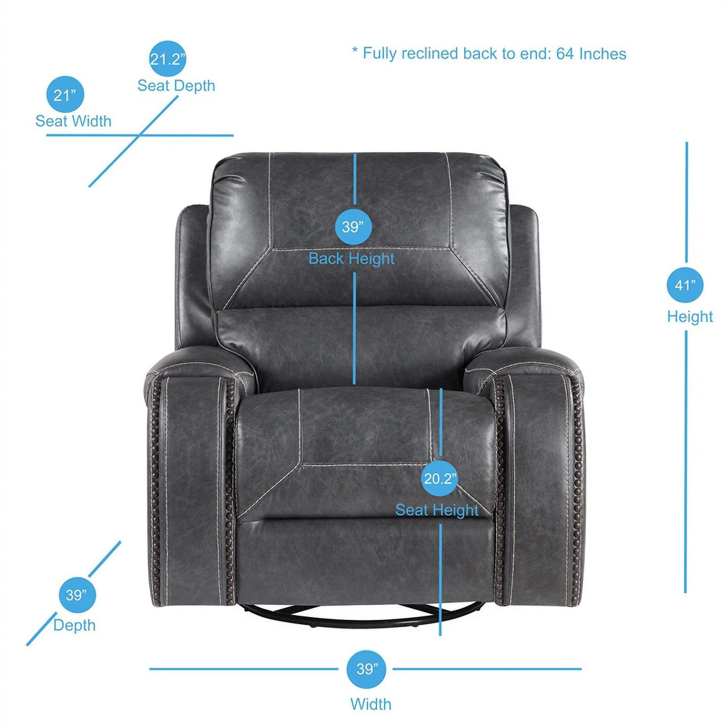 Gray Faux Leather Manual Reclining 3-Piece Motion Set S771760