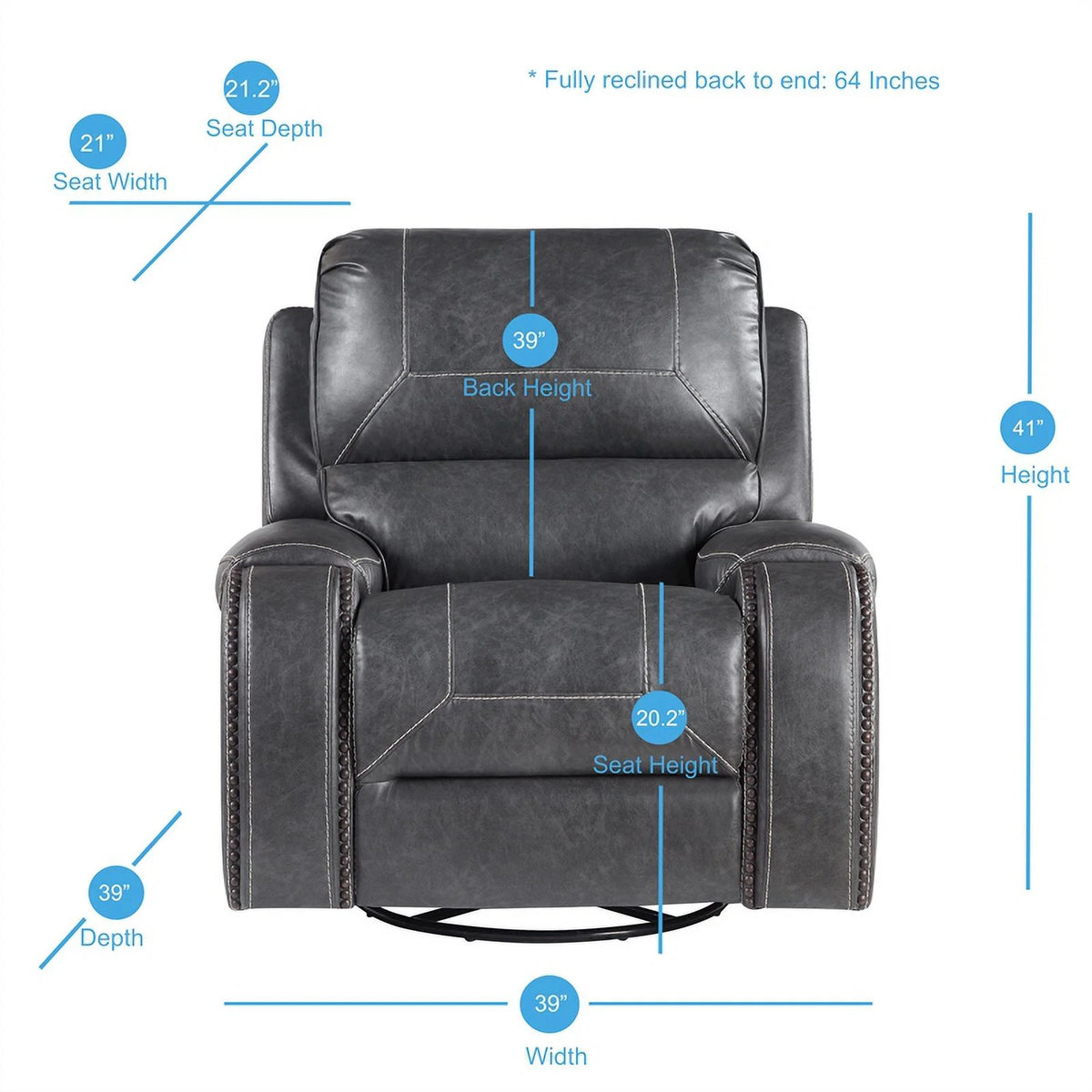 Gray Faux Leather Manual Reclining 3-Piece Motion Set S771760