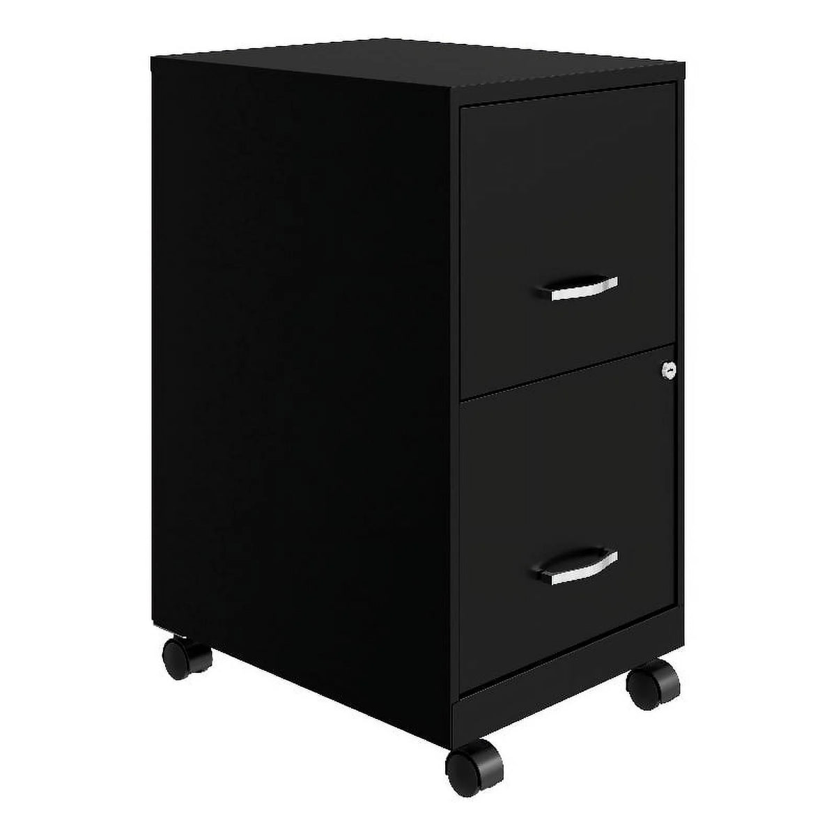 18" 2 Drawer Mobile Metal File Cabinet - Black Q52750