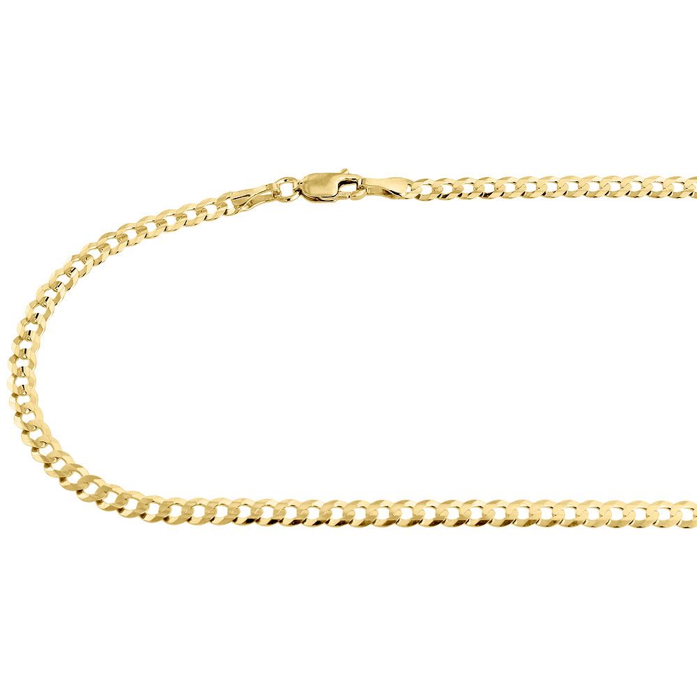 10K Yellow Gold Cuban Link Chain Necklace, 22 Inches X384