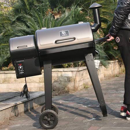 Black Wood Pellet BBQ Grill and Smoker with Digital Temperature Controls N570516