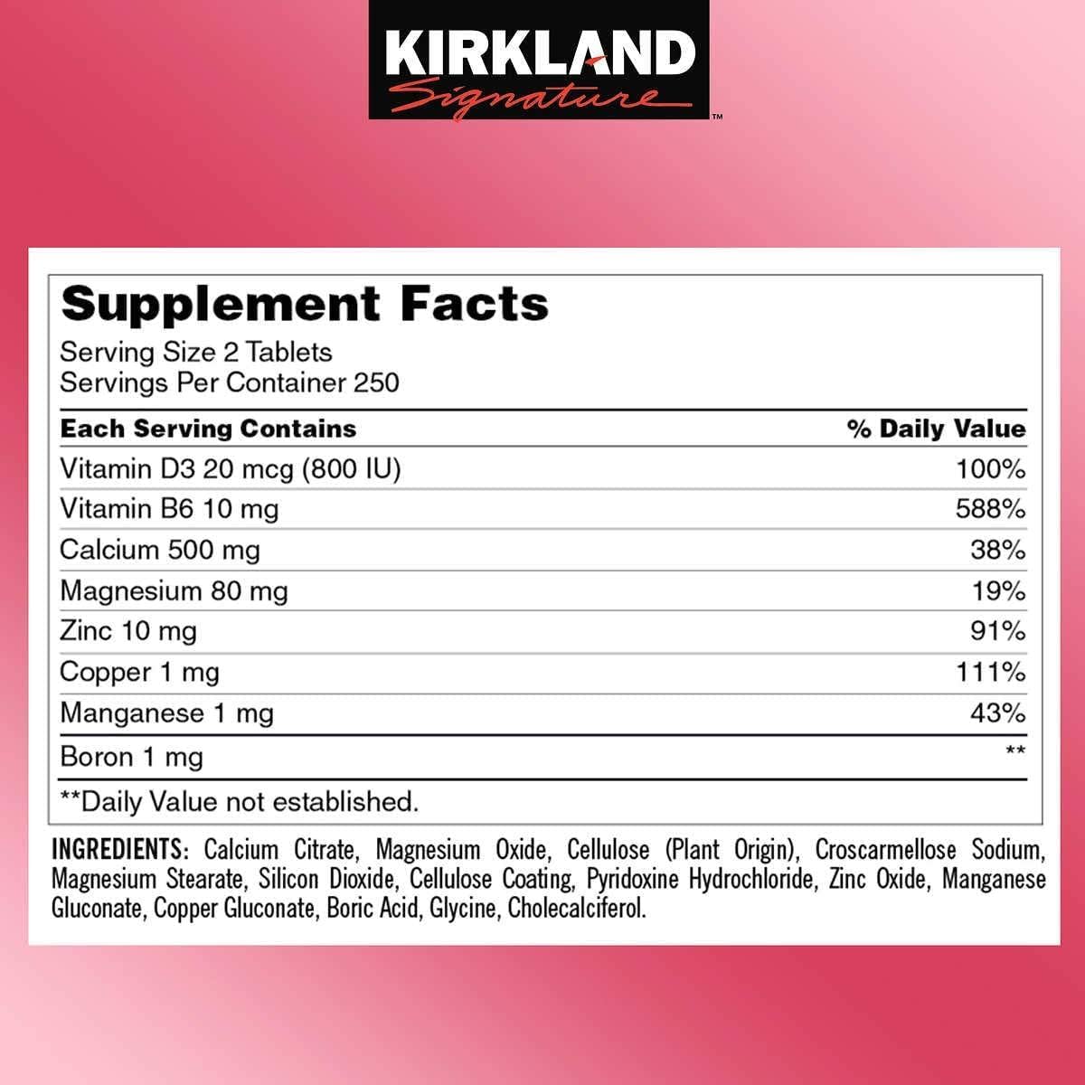 Calcium Citrate 500mg, 2-Pack of 500 Tablets Each for 1000 Ct G631