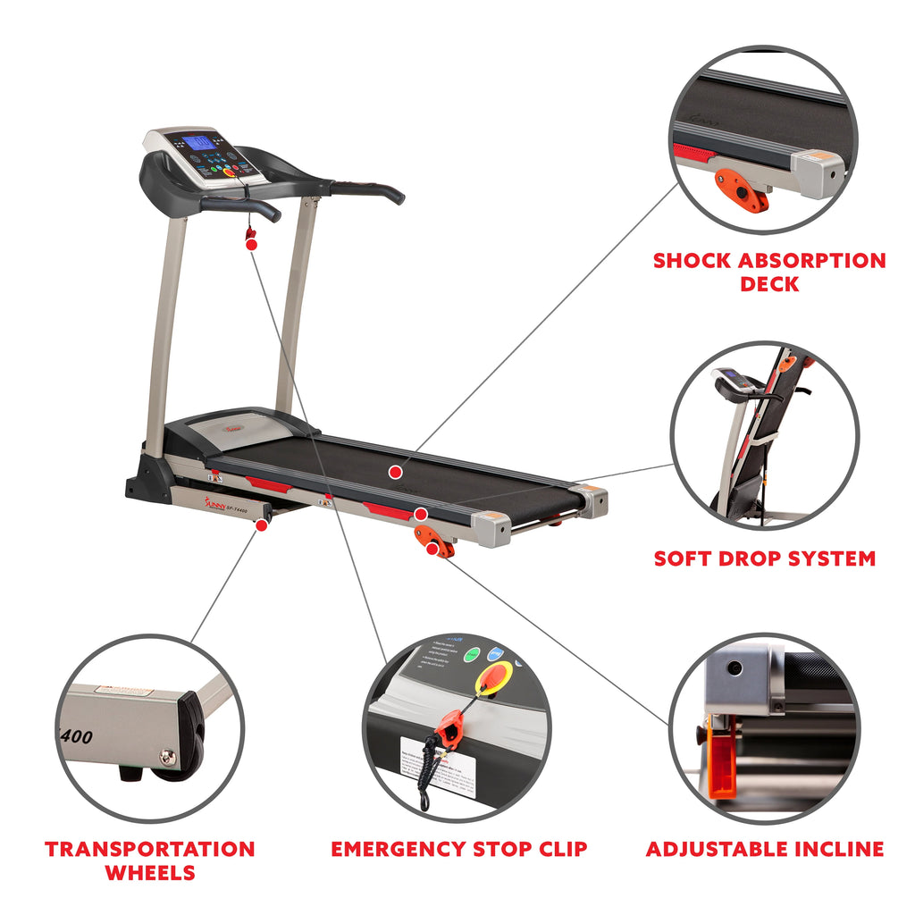 Manual Incline Folding Treadmill with Pulse Sensors L16663