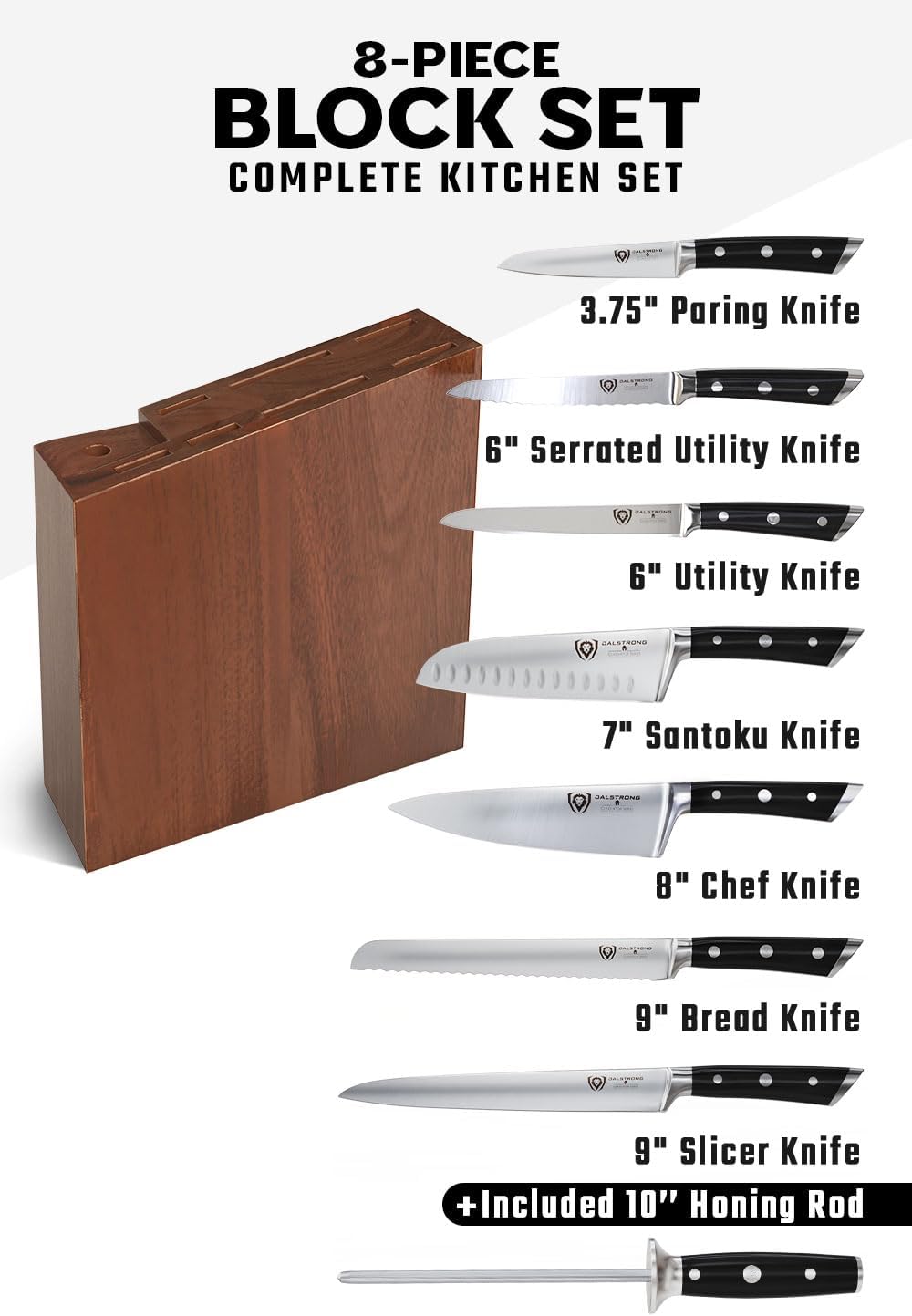 8 Piece German High Carbon Steel Kitchen Knife Set C85230