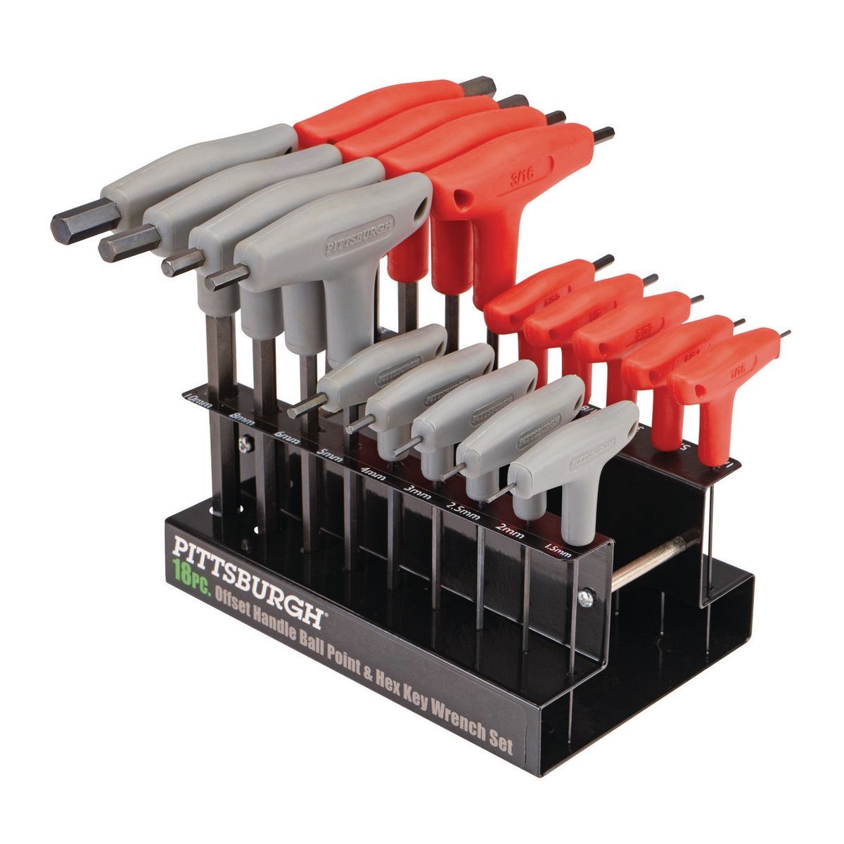 SAE and Metric T-Handle Ball End Hex Key Set, 18-Piece V146468